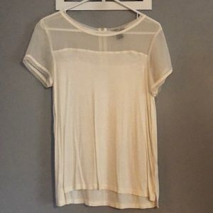 H&M white shirt with sheer top and back zipper